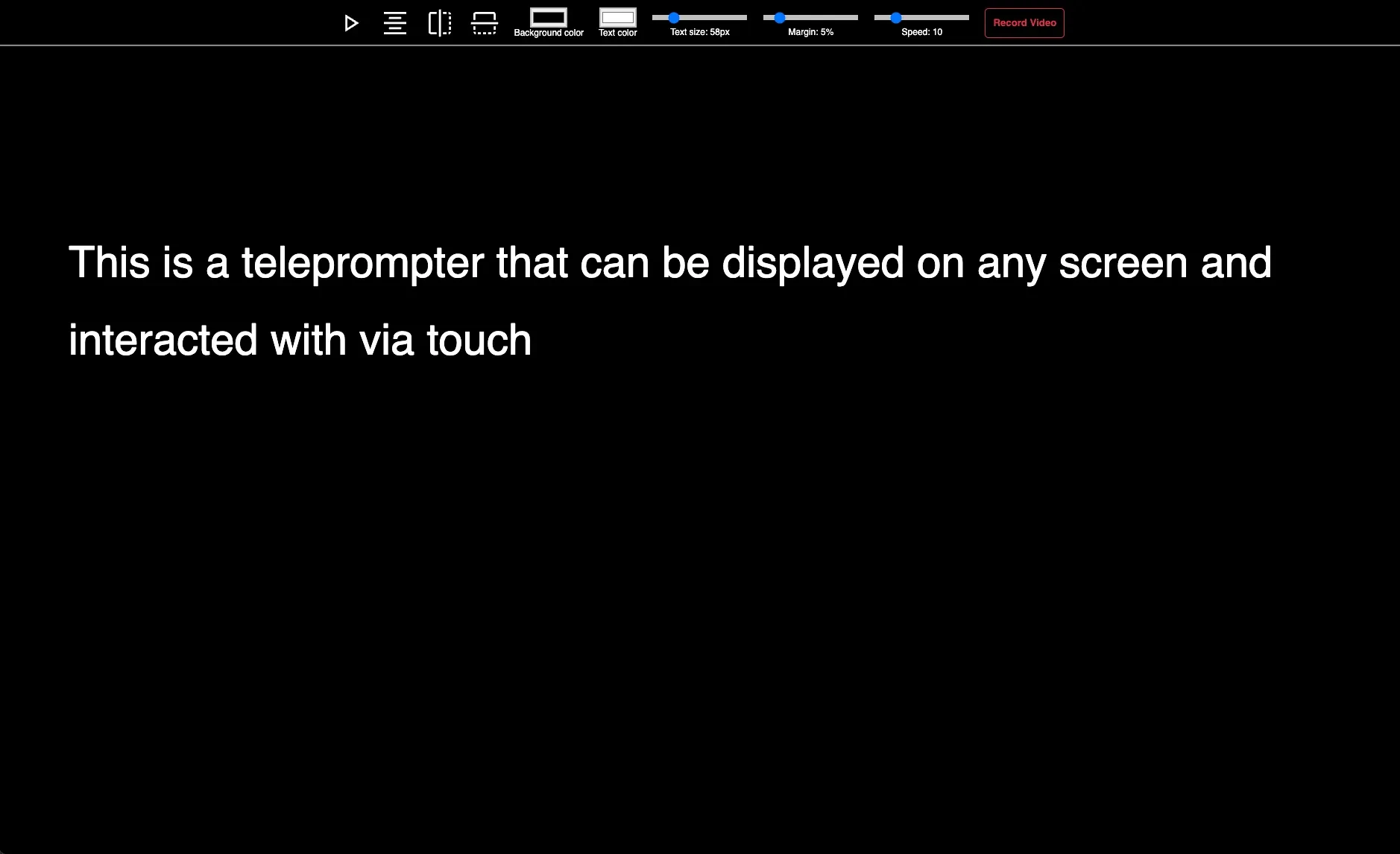 Teleprompter app screenshot