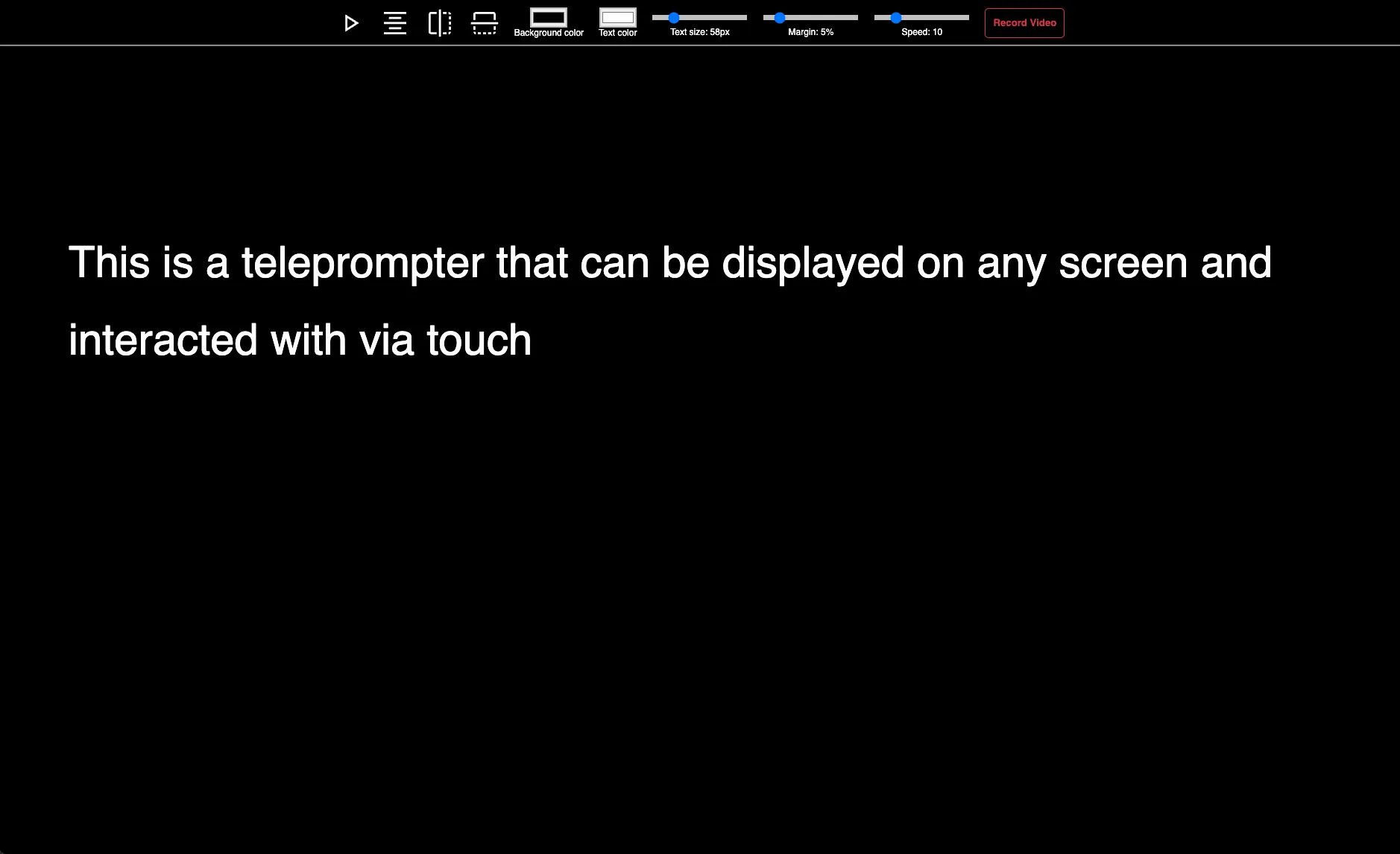 Teleprompter app screenshot