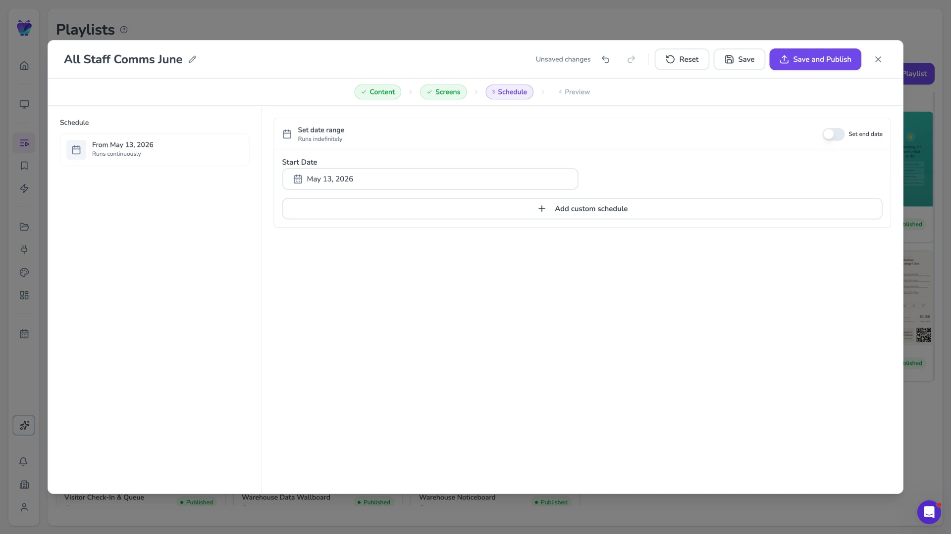 Content scheduling
