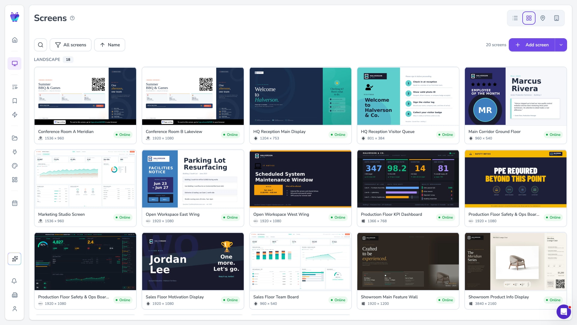 Remote screen management