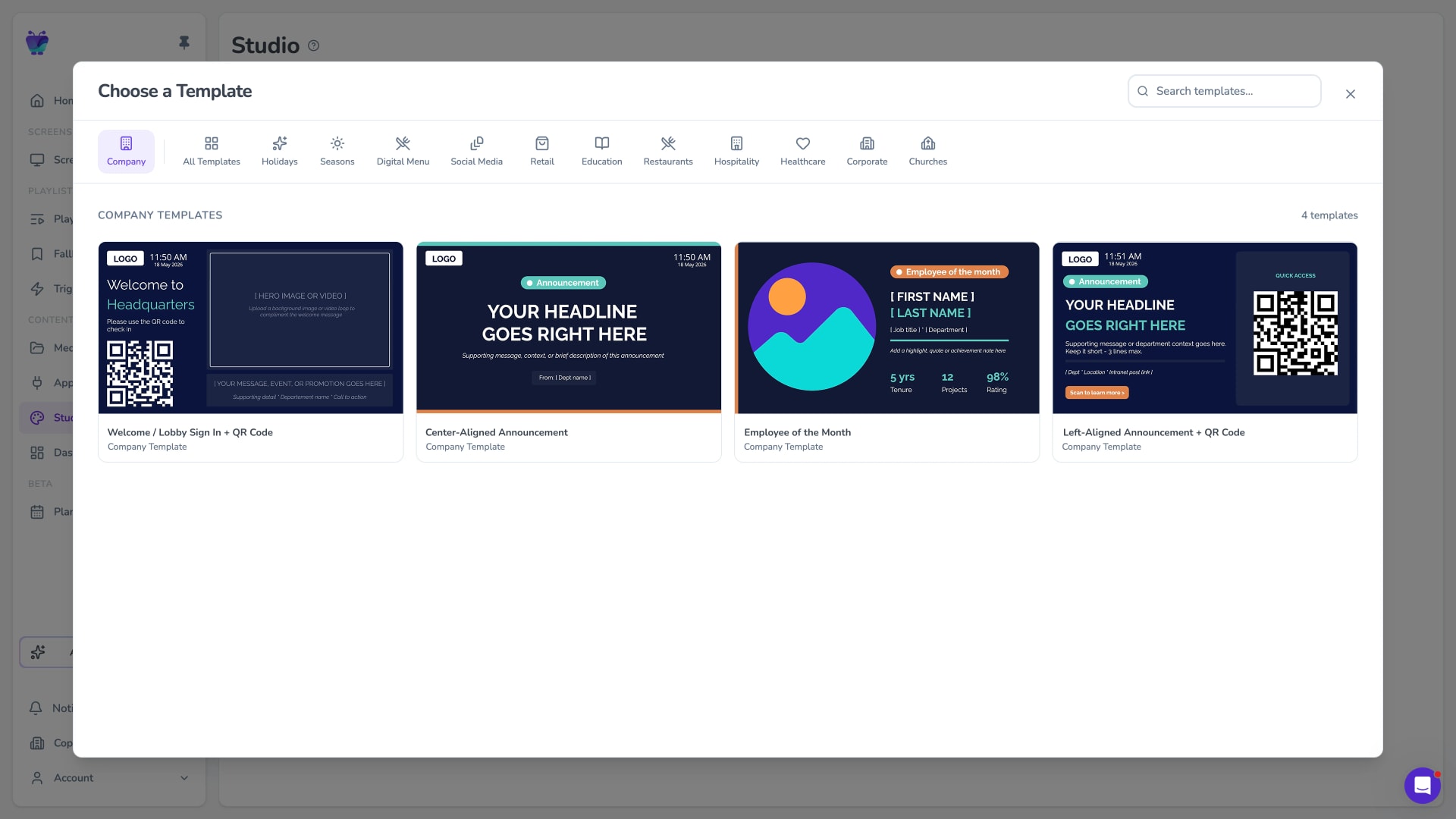 Company templates