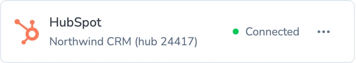 A HubSpot account connected to Fugo, ready to fire triggers from deal events